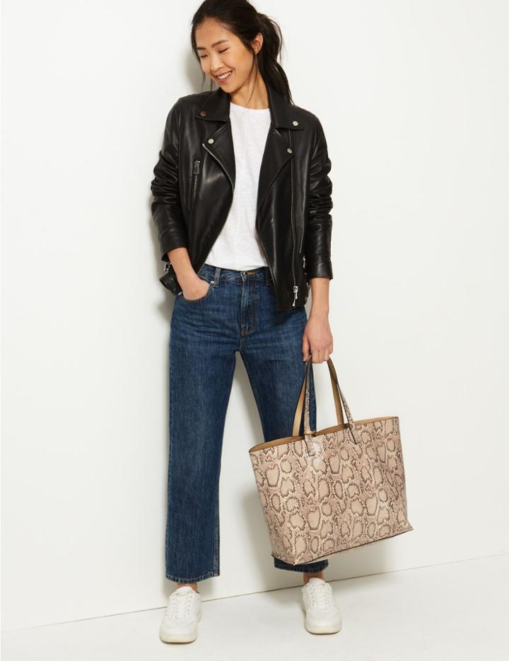 Marks & Spencer Faux Leather Shopper Bag Natural Mix