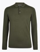 Marks & Spencer Pure Merino Wool Polo Short Khaki