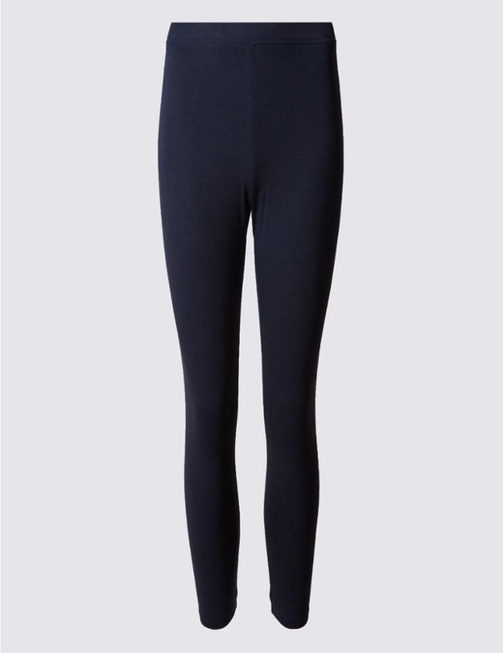 Marks & Spencer Petite Cotton Rich Core Leggings Navy