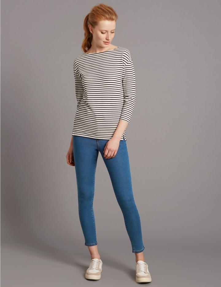 Marks & Spencer High Rise Skinny Leg Cropped Jeans Light Indigo