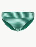 Marks & Spencer Printed Roll Top Bikini Bottoms Green Mix