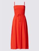 Marks & Spencer Shirred Detail Midi Beach Dress Orange