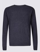 Marks & Spencer Pure Lambswool Textured Jumper Dark Purple
