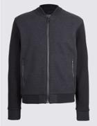Marks & Spencer Zipped Through Fleece Jacket Charcoal Mix