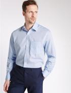 Marks & Spencer 2in Longer Non-iron Regular Fit Shirt Sky