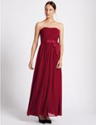 Marks & Spencer Detachable Straps Pleated Maxi Dress Red