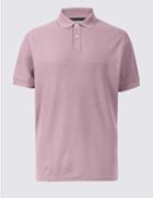 Marks & Spencer Pure Cotton Pique Polo Shirt Mauve