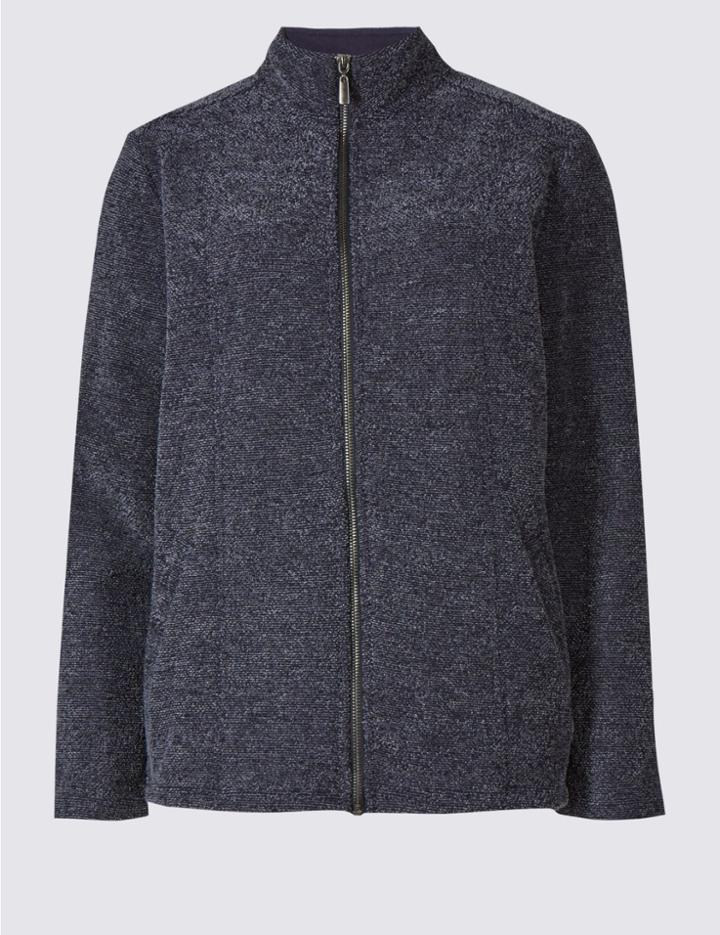 Marks & Spencer Boucle Fleece Jacket Navy