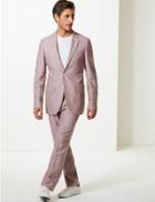 Marks & Spencer Tailored Fit Linen Jacket Pink