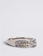 Marks & Spencer Platinum Plated Double Crossover Diamant Ring