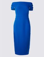 Marks & Spencer Bardot Bodycon Dress Blue