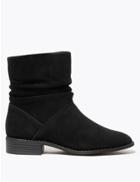 Marks & Spencer Suede Slouchy Ankle Boots Black