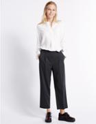 Marks & Spencer Spotted Straight Leg Trousers Navy Mix