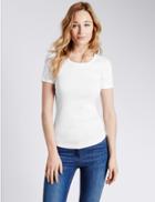 Marks & Spencer Pure Cotton Short Sleeve T-shirt White