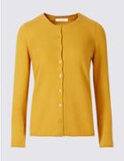 Marks & Spencer Cashmilon&trade; Round Neck Cardigan Antique Brass