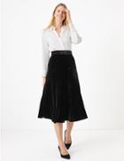 Marks & Spencer Velvet Slip Midi Skirt Black