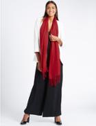 Marks & Spencer Modal Blend Scarf With Wool Red