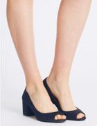Marks & Spencer Block Heel Court Shoes With Insolia&reg; Navy