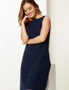 Marks & Spencer Petite Round Neck Shift Dress Navy