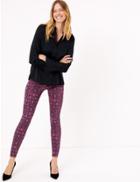 Marks & Spencer Snakeskin Print High Waist Jeggings Magenta