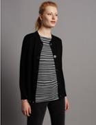 Marks & Spencer Knitted Bomber Cardigan Black