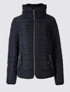 Marks & Spencer Padded Down & Feather Jacket With Stormwear&trade; Navy