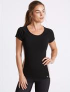 Marks & Spencer Cotton Rich T-shirt With Cool Comfort&trade; Technology Black Mix