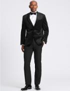 Marks & Spencer Velvet Black Regular Fit Jacket Black