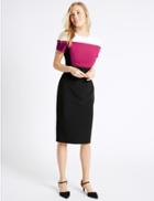 Marks & Spencer Side Panel Colour Block Shift Dress Raspberry Mix