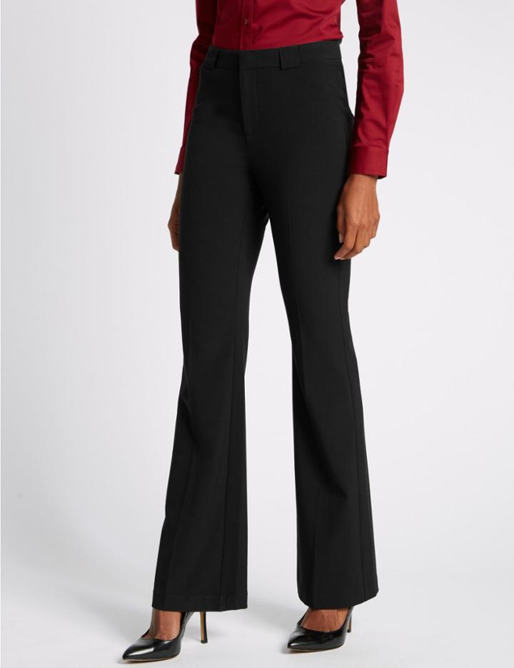 Marks & Spencer Slim Boot-cut Trousers Black