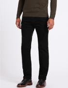 Marks & Spencer Straight Fit Corduroy Trousers With Stretch Black