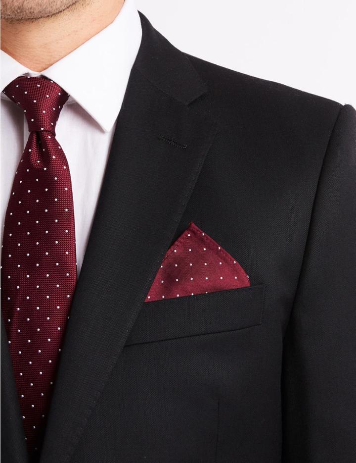 Marks & Spencer Pure Silk Spotted Tie & Pocket Square Set