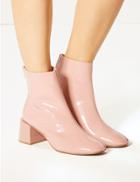 Marks & Spencer Wide Fit Patent Ankle Boots Nude