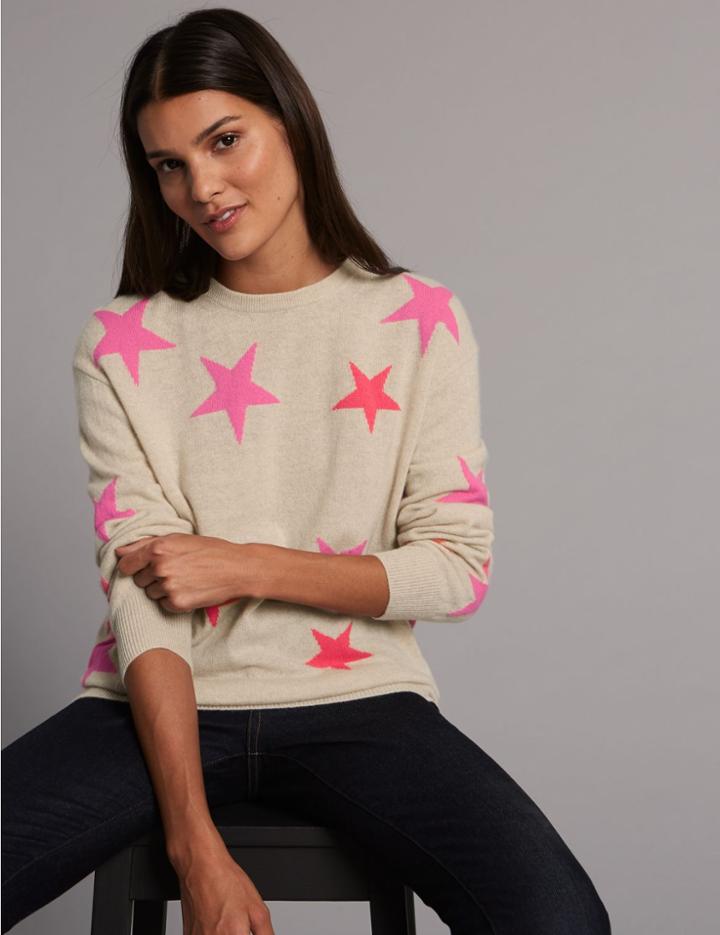 Marks & Spencer Pure Cashmere Oversized Star Jumper Multi