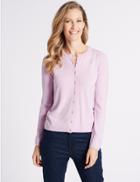 Marks & Spencer Cashmilon&trade; Long Sleeve Cardigan Lilac