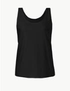 Marks & Spencer Curve Pure Cotton Fitted Vest Top Black