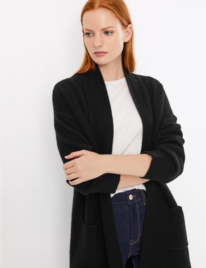 Marks & Spencer Pure Cashmere Longline Cardigan Black