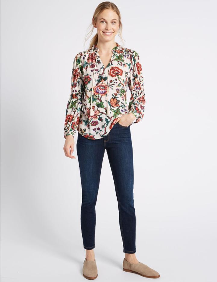 Marks & Spencer Ozone Mid Rise Skinny Leg Jeans Dark Indigo
