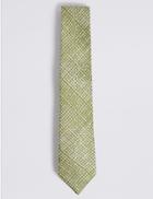 Marks & Spencer Pure Silk Textured Tie Lime Mix