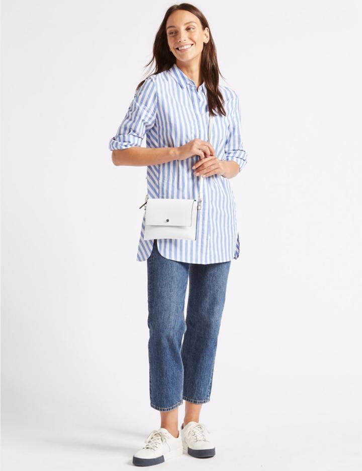 Marks & Spencer Faux Leather Belt Cross Body Bag White