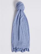 Marks & Spencer Tassel Knit Scarf Blue