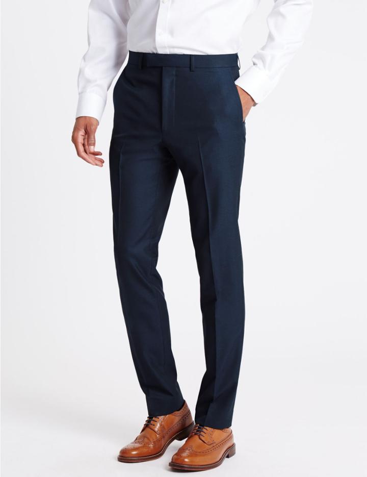 Marks & Spencer Indigo Modern Slim Fit Trousers Indigo