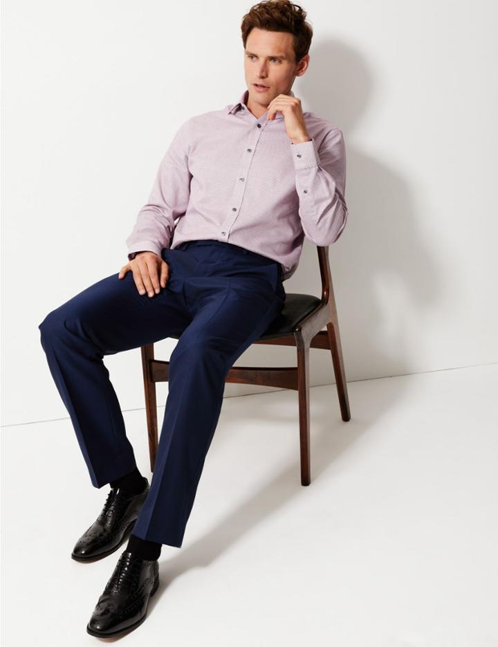 Marks & Spencer Pure Cotton Easy To Iron Tailored Fit Shirt