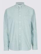 Marks & Spencer Easy Care Oxford Shirt With Pocket Teal