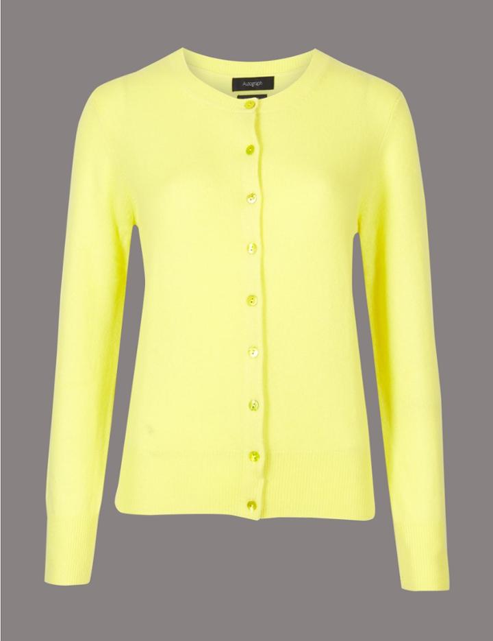Marks & Spencer Pure Cashmere Button Through Cardigan Mimosa