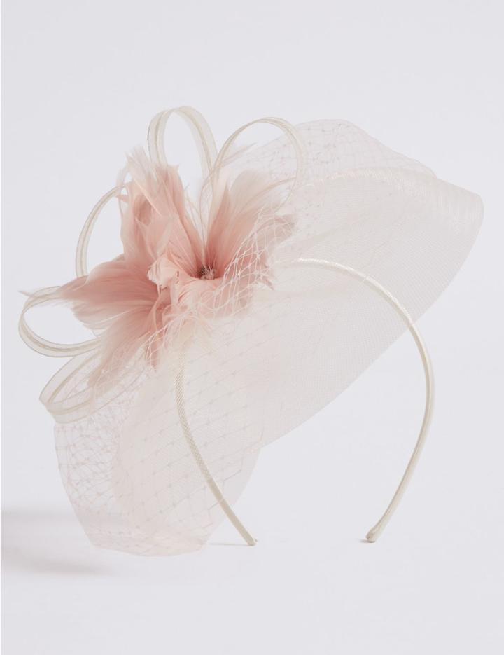 Marks & Spencer Flower Veil Fascinator Bow Cream Mix
