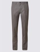 Marks & Spencer Pure Cotton Flat Front Chinos Medium Grey