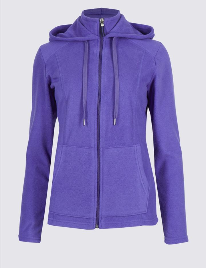 Marks & Spencer Hooded Fleece Jacket Purple