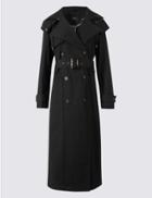 Marks & Spencer Cotton Rich Trench Coat Black
