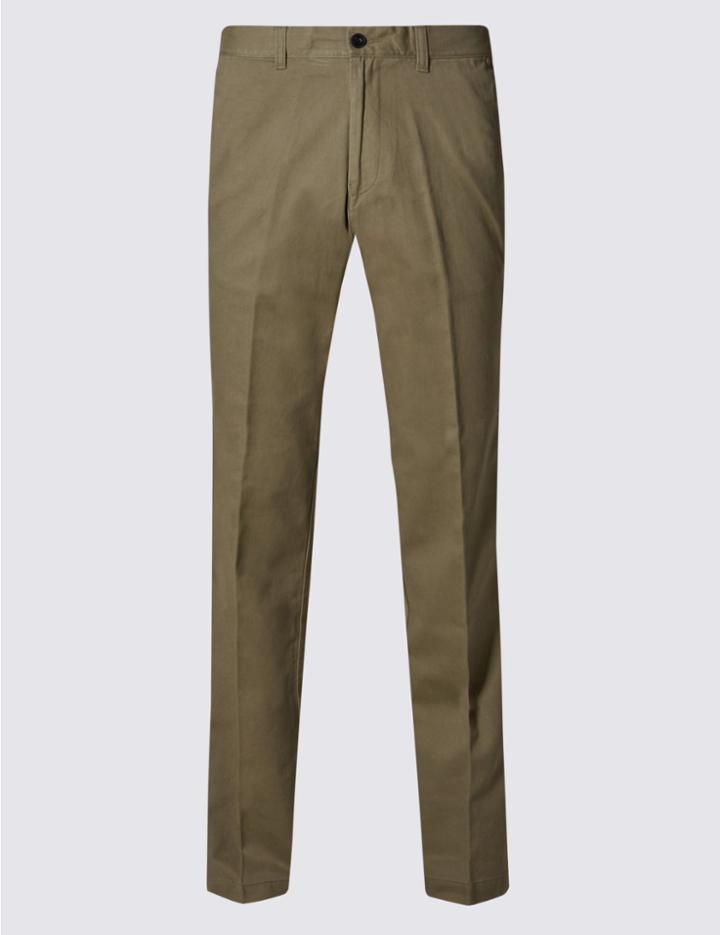 Marks & Spencer Pure Cotton Regular Fit Chinos Stone